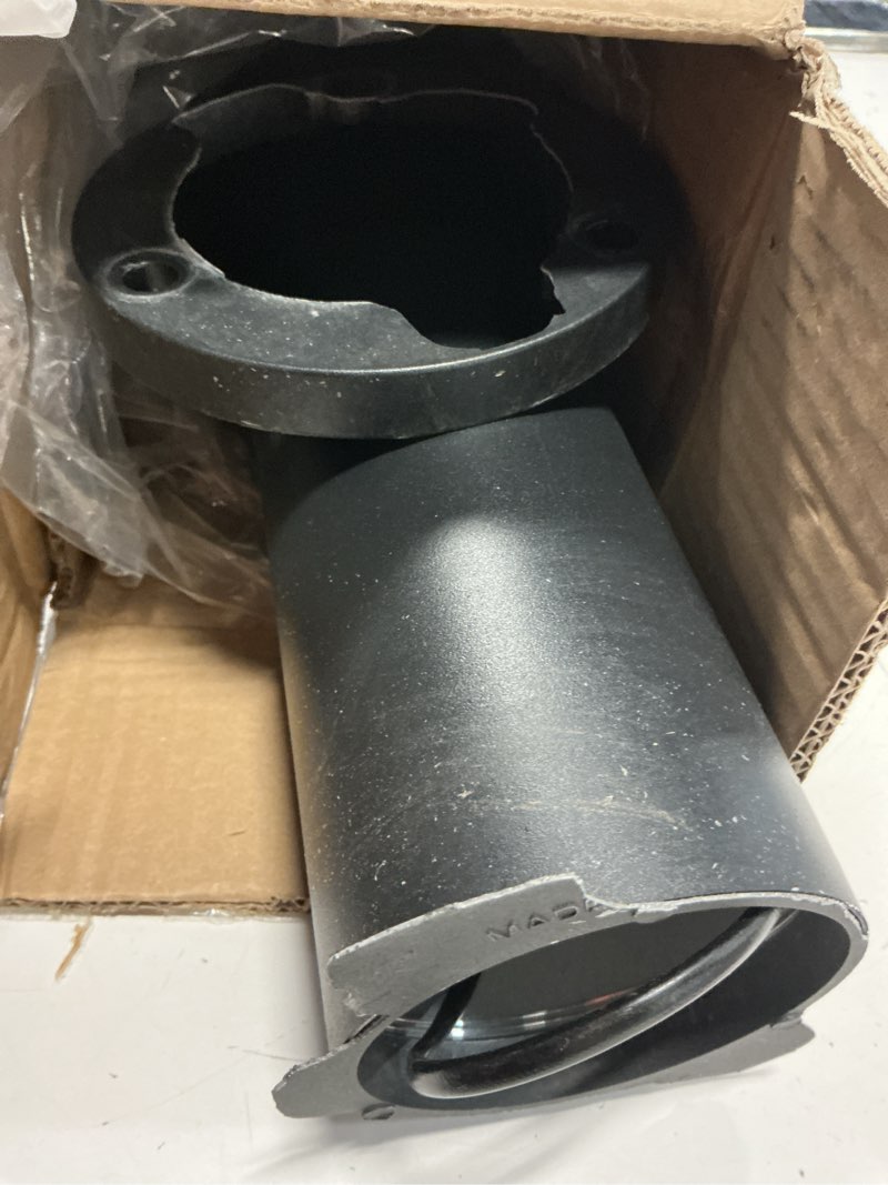 Condition photo showing As Is for outdoor post light, 9w led pathway light, 24-inch black aluminum bollard with diamond acrylic shade, 3000k warm white, ip55 waterproof, 110v ac