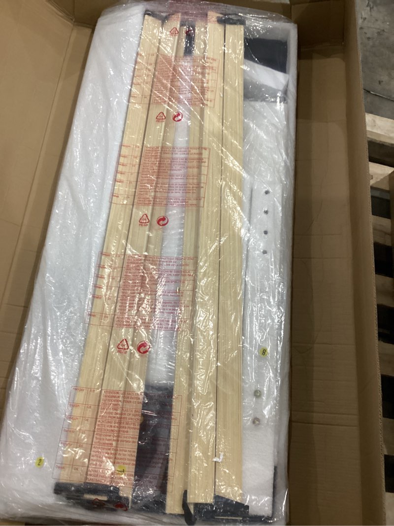 Condition photo showing Good Condition for queen bed frame, boucle platform bed with adjustable upholstered headboard, no box spring needed, easy assembly, white white queen
