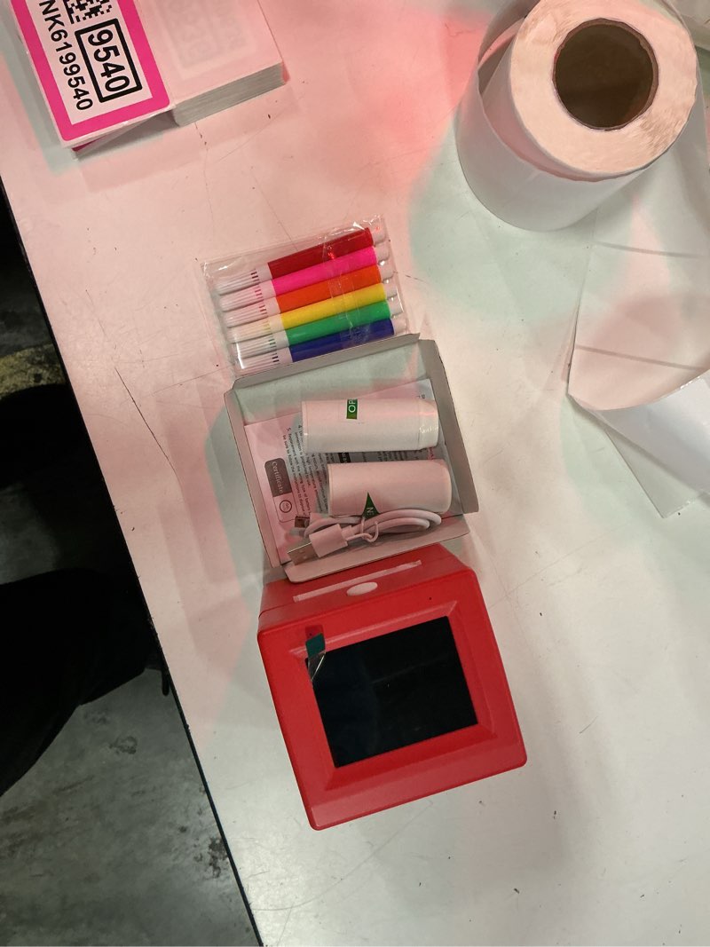 Condition photo showing New/Like New for smart ai voice sticker maker machine for kids, portable thermal sticker printer box with display, voice-activated inkless mini sticker printer for diy crafts & creative gifts, ages 6+