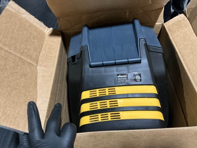 Condition photo showing Good Condition for wagner spraytech 0529091 flexio 5000 stationary hvlp paint sprayer, sprays most unthinned latex, includes two nozzles, ispray nozzle and detail finish nozzle, complete adjustability for all needs