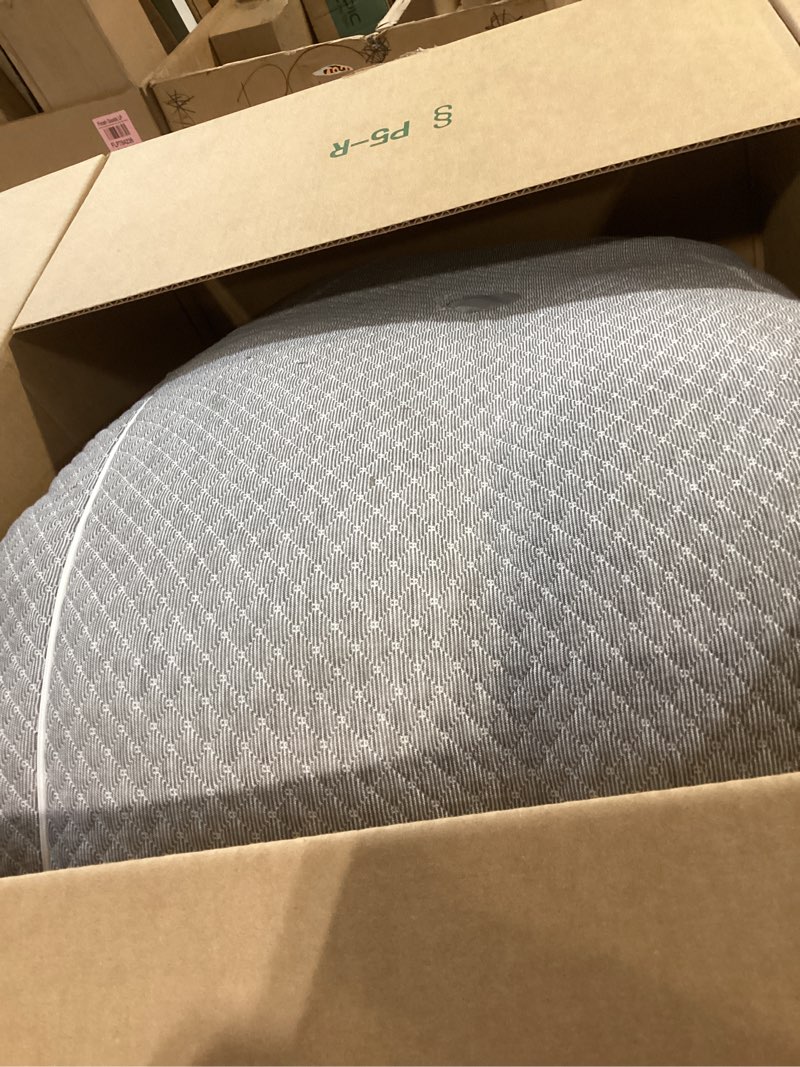 Condition photo showing Good Condition for wedge headboard pillow for bed, twin dorm headboard pillow support for sitting up, reading, relaxing, bolster pillow with removable washable cover, gray twin gray