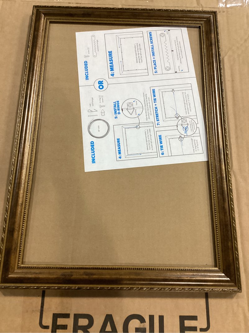Condition photo showing Good Condition for (similar design to stock photos) 12x18 wood frame brown, natural wooden 18x12in poster picture frame, 12 x 18inch woodgrain gallery photo frame with hd plexiglass, horizontal vertical wall mounting display 1pcs brown 12x18