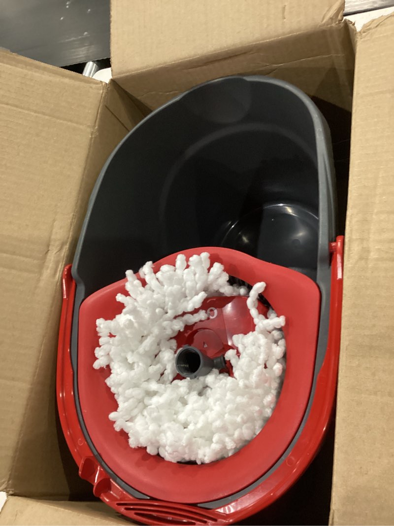 Condition photo showing Good Condition for O-Cedar EasyWring Microfiber Spin Mop, Bucket Floor Cleaning System, Red, Gray, Standard Easywring Spin Mop & Bucket