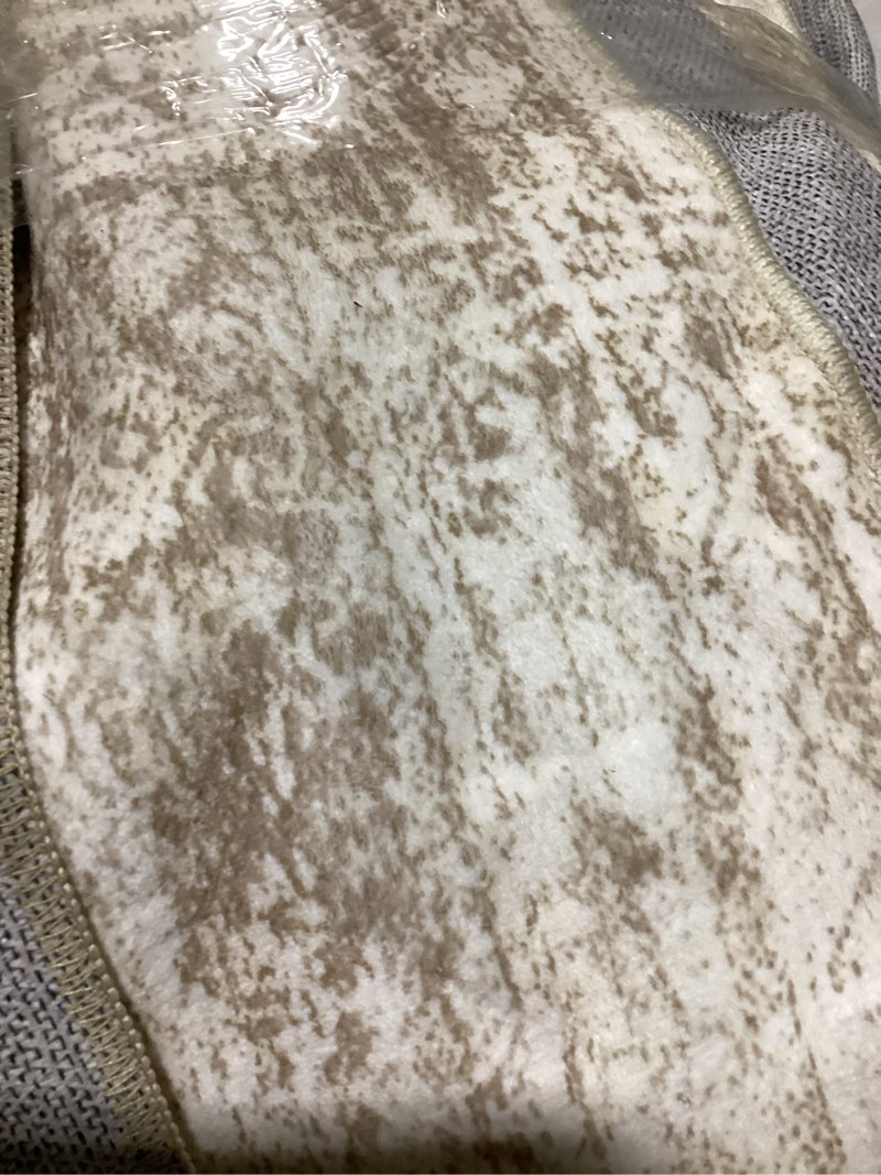 Condition photo showing As Is for washable area rug 8x10, large soft rugs for living room vintage beige carpet 8x10 area rugs for bedroom dining room non-slip stain resistant under table rug beige 8' x 10' (rectangular)