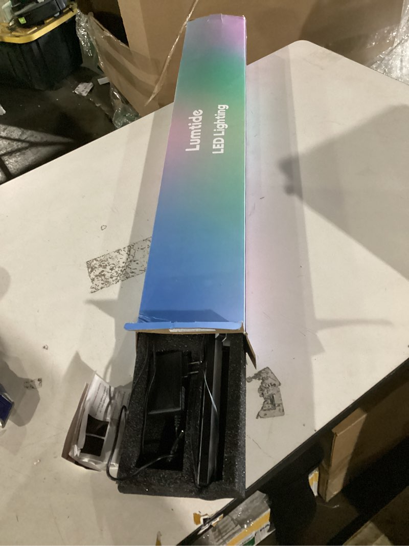 Condition photo showing Good Condition for 6 pcs rgb+ic recessed lighting for acoustic wall panels, alexa compatible rgb wall lights for acoustic wood slat panel, smart wifi self-adhesive led recessed lights for slat decor (2*15+2*25+2*35in) 2*(15+25+35) in