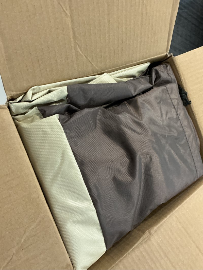 Condition photo showing Good Condition for mr. cover outdoor couch cover waterproof, patio furniture covers for 2-seater couch, fits up to 60" w x 35" d x 35" h, moisture-proof & uv-protection, brown & khaki brown & khaki 60w x 35d x 35h