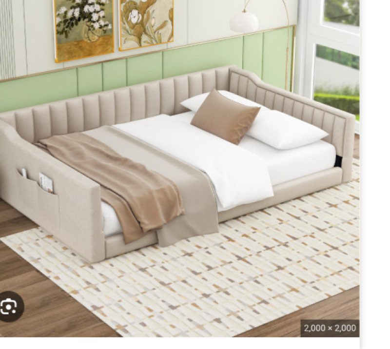 ( incomplete box 2 of 2)Full XL Upholstered Daybed Color: Beige