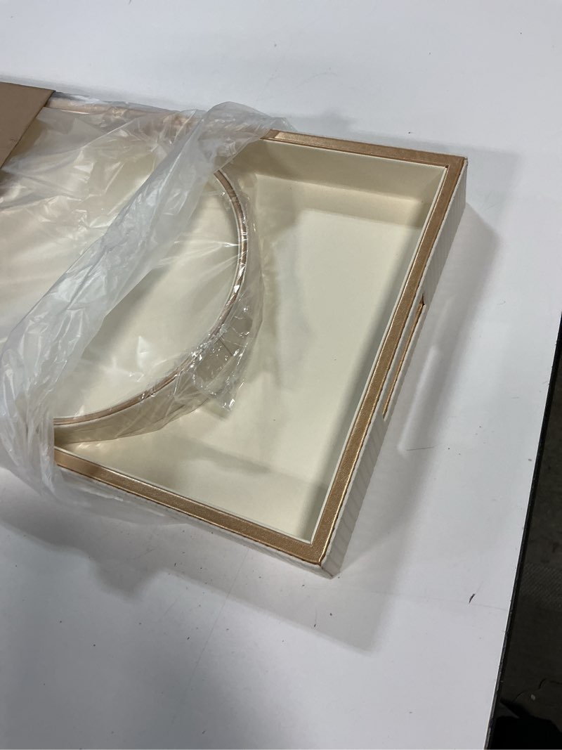 Condition photo showing Good Condition for SANZIE Leather Tray Desktop Storage Organizer Premium Serving Tray Decorative Tray Valet Tray for Su