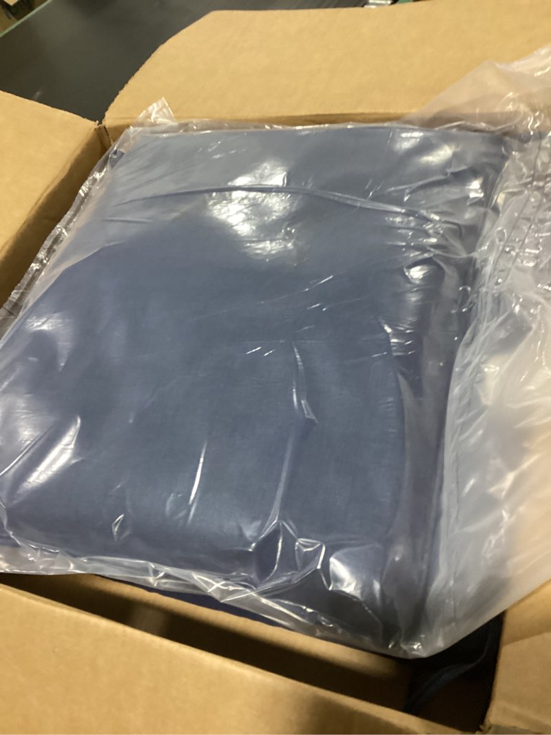 Condition photo showing As Is for belord luxury 6" thick outdoor cushion 2 set - 24 x24 inch 28d sponge filling fade-resistant chair cushion, spill proof removable patio furniture replacement cushion for sofa bench - blue 24" *24" *6" blue 2