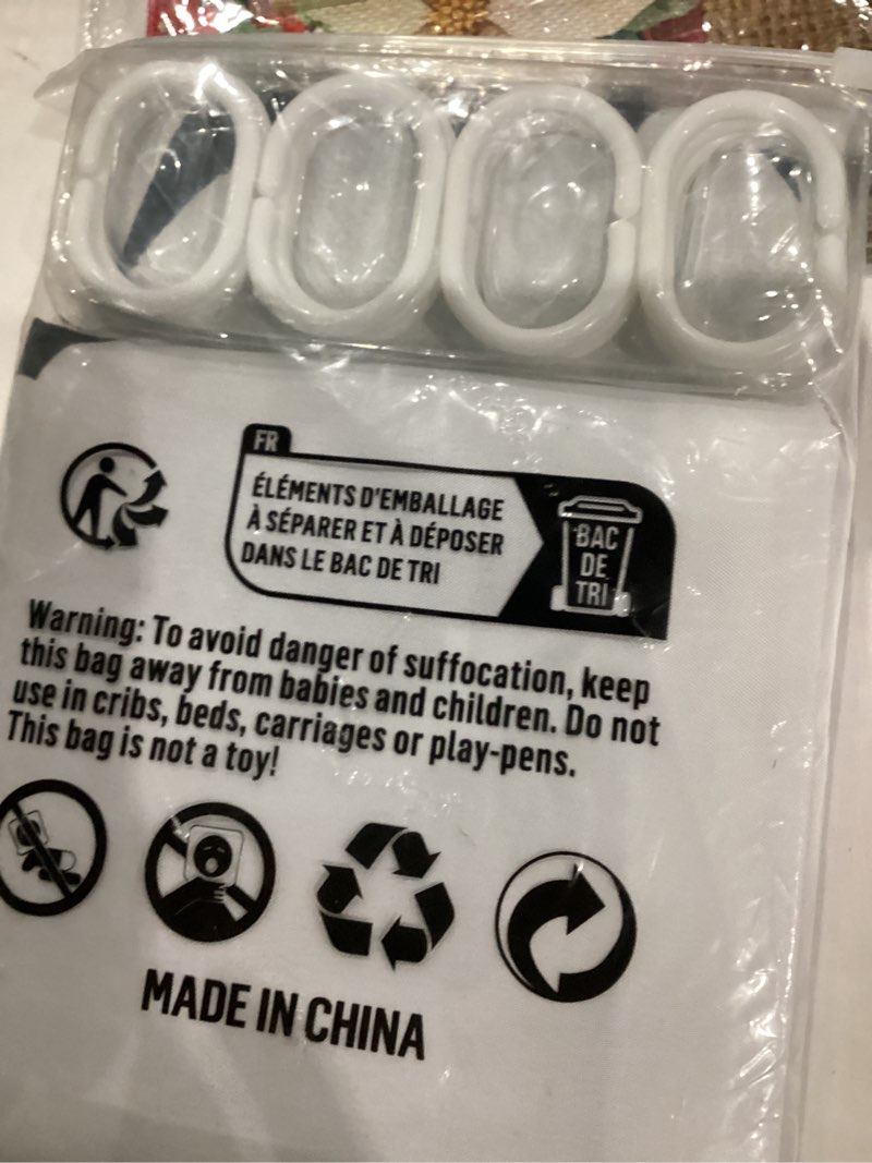 Condition photo showing As Is for MEHOFOND 72x72 Inch Happy Halloween Shower Curtains for Bathroom Halloween Bathroom Decor Fabric Shower Curtain Waterproof and Machine Washable with 12 Hooks Cat