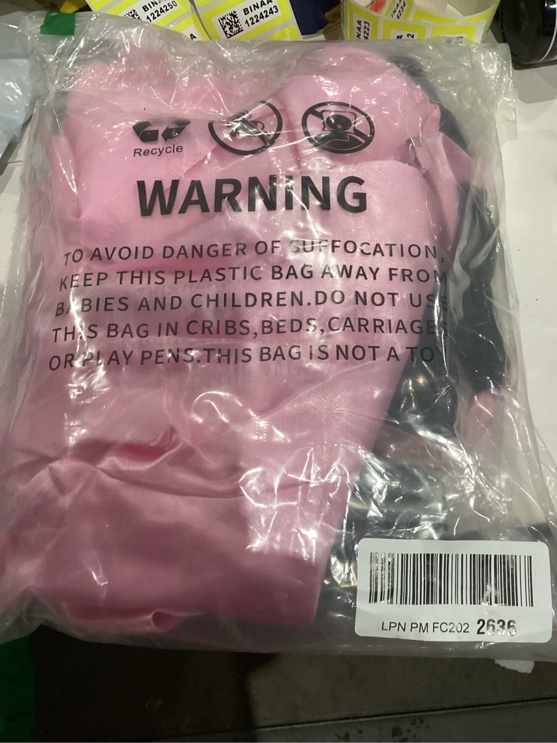 Condition photo showing New/Like New for Women Pink Satin Jacket for 1950s Costume Ladies Cute 10 Pcs Pink Jacket Set for Halloween Costumes 3X-Large