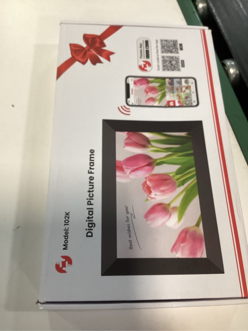Condition photo showing Good Condition for frameo 10.1 inch wifi digital picture frame, smart cloud electronic photo frame with hd ips touch screen slideshow 32gb memory auto-rotate wall mount, share photos/videos from phone - gifts for mom 10.1 inch black