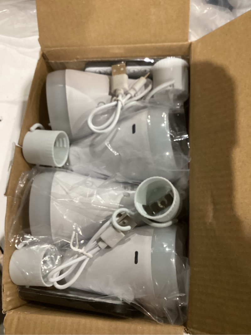 Condition photo showing Good Condition for neporal magicpro socket & usb rechargeable light bulbs with remote, 2h fast charge, 5-50h battery life, 3-color shifts & dimmable, a19 9w 800lm battery light bulb for home, cordless, emergency use,4pk 3 colors - 3000k+4000k+6000k 4 packs