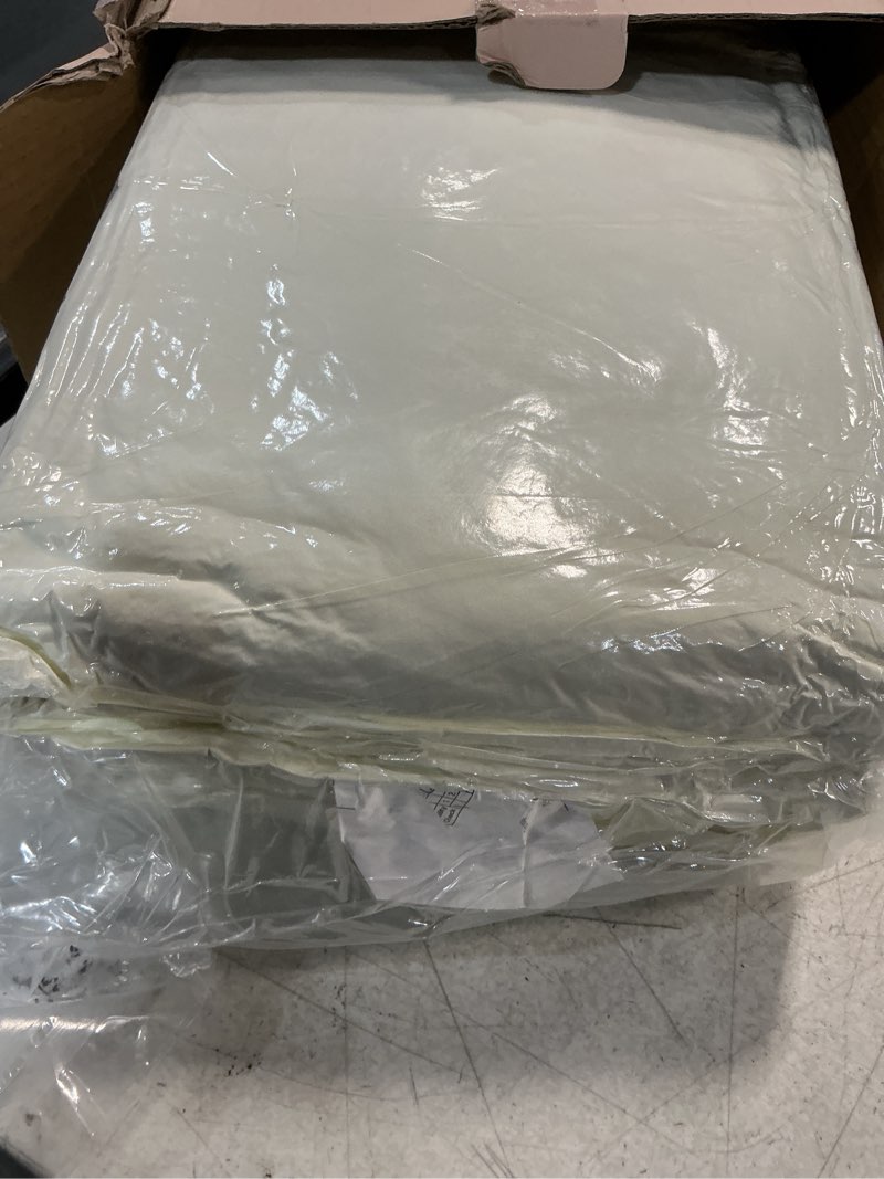 Condition photo showing New/Like New for andency ivory oversized king comforter set (120x98inch), 3 pieces pinch pleat cal king bedding comforters & sets, oversized pintuck soft fluffy down alternative bed set for all season ivory oversized king(120"x98")