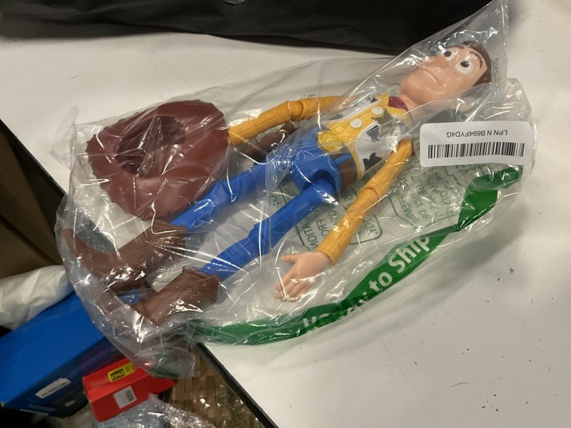 Condition photo showing Good Condition for Mattel Disney and Pixar Toy Story Large Action Figure, Posable Woody Collectible in Signature Sheriff Look with Removable Hat, 12-inch Scale