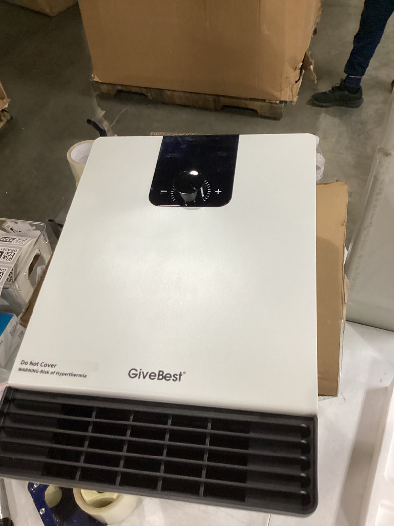 Condition photo showing Good Condition for givebest smart wall heater, 1500w fast heating electric space heater for indoor use, 3 heating modes, adjustable thermostat, 24h timer, easy mounted for bedroom, office, home, white