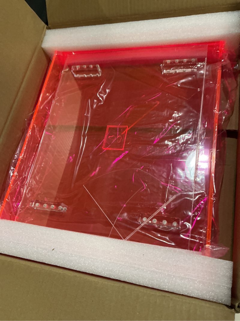 Condition photo showing Good Condition for 11x14 acrylic picture frame for wall and tabletop neon floating photo frame with decorative bright color, neon pink