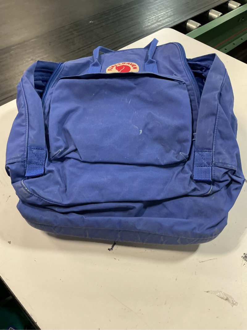 Condition photo showing As Is for fjallraven kanken laptop 17" backpack, colbalt blue one size colbalt blue