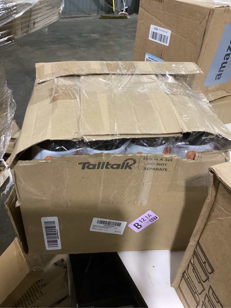 Condition photo showing Good Condition for Talltalk 12 Pack 24 oz Basketball Water Bottle Squeeze Bulk Sports Team Bottle with Pull Top Lid Plastic Softball Reusable Gifts Tumbler for Sports Travel Gym Party Supplies White Basketball Star