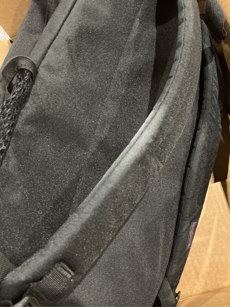 Condition photo showing As Is for jansport laptop backpack - computer bag with 2 compartments, ergonomic shoulder straps, 15” laptop sleeve, haul handle - black one size black
