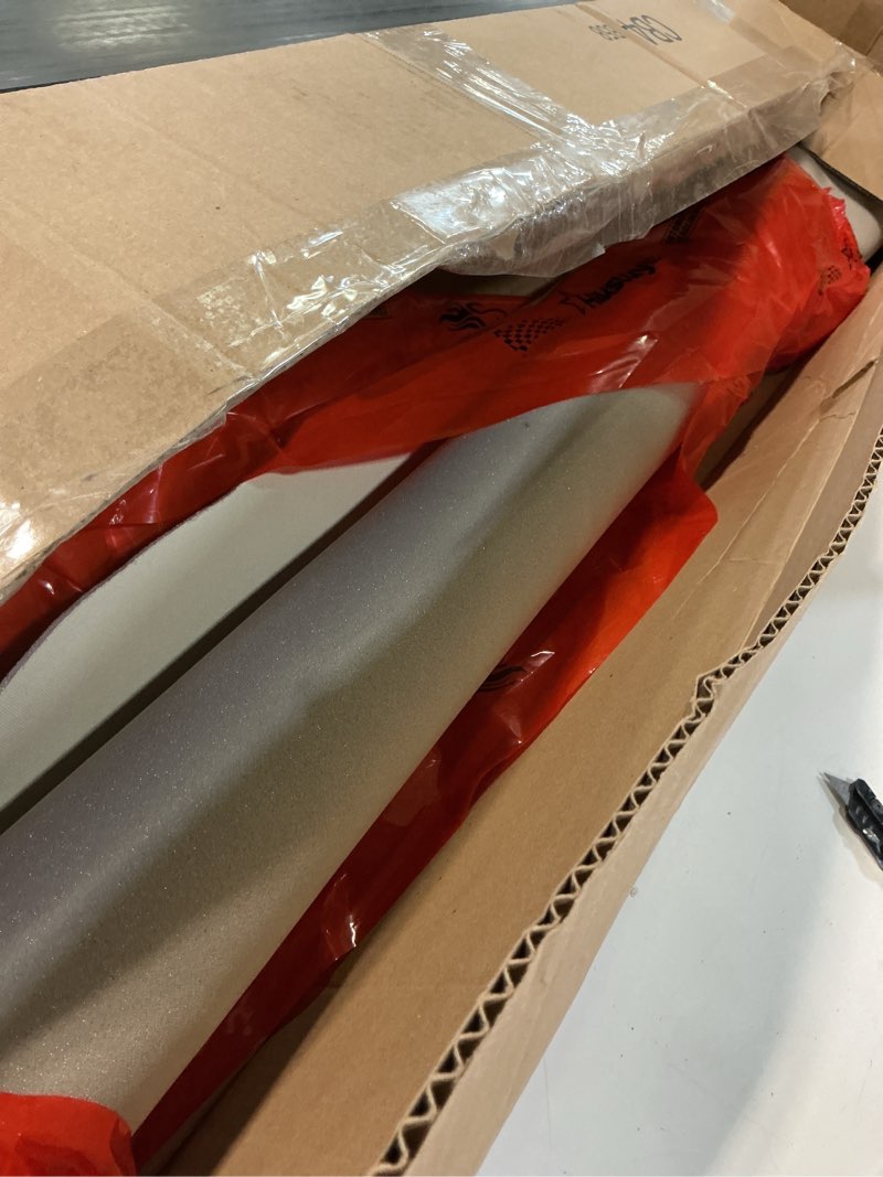 Condition photo showing As Is for Auto Headliner Fabric 97" L × 60" W with Foam Backing - Mesh Type with - Tube Packaging - Black Interior Replacement Material for Car/Truck/SUV/RV Roof - Home Repair/DIY Headliner Material Black 97"L×60"W