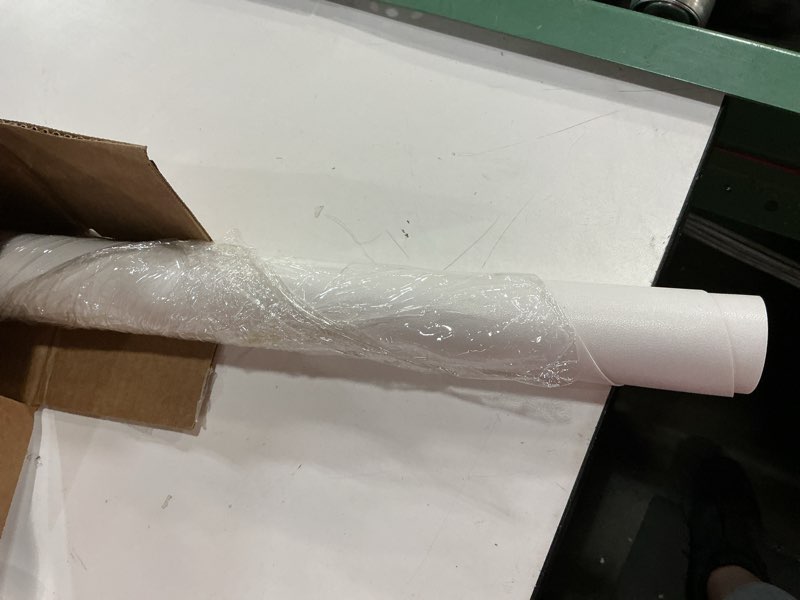 Condition photo showing Good Condition for Pure White Plastic Table Cover Protector, 42" x 78" Waterproof Easy Flat PVC Desk Pad Mat, 1.5mm Thick Rectangle Vinyl Table Top Protector for Dining Room Table, Office, Dresser