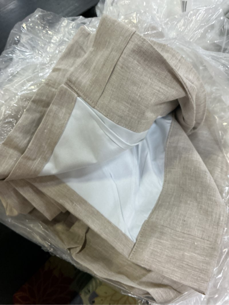 Condition photo showing Good Condition for european linen true blackout curtain - single panel, 96x96, flax