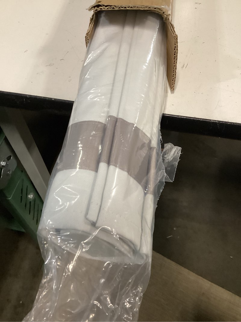 Condition photo showing Good Condition for everyday celebration roman shades for windows, 100% blackout, cordless pull down, indoor, ribbon border blinds, (grey) 34" w x 64" h grey (blackout) 34"w x 64"h