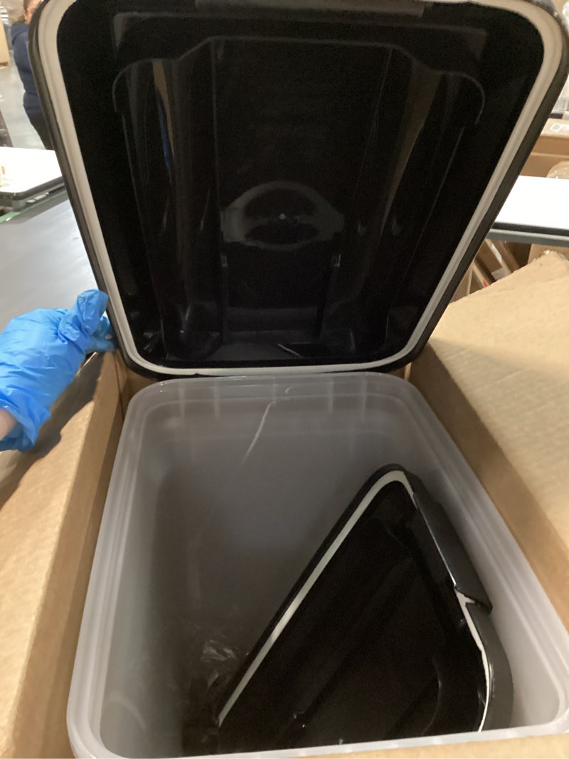 Condition photo showing Good Condition for IRIS USA Dog Food Storage Container, 2 Pack, Up to 30 lbs Each, Airtight Seal for Freshness, Wheels for Rolling, Easy One Hand Opening, Made in USA, BPA Free, Clear/Black