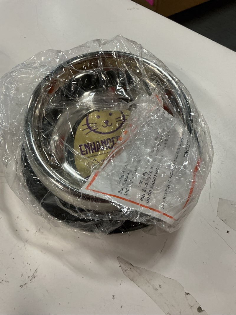 Condition photo showing Good Condition for Enhanced Pet Bowl, Stainless Steel Slanted Dog Bowl with Raised Ridge for Flat-Faced Dog Breeds or Cats, Food-Grade Non-Slip No Spill Bowl for Dogs, Less Mess, Less Gas, and Better Digestion (Small)