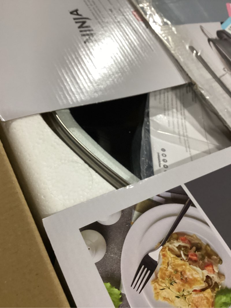 Condition photo showing Good Condition for Ninja MC1001 Foodi PossibleCooker PRO 8.5 Quart Multi-Cooker, with 8-in-1 Slow Cooker, Dutch Oven, Steamer, Glass Lid Integrated Spoon, Nonstick, Oven Safe Pot to 500°F, Sea Salt Gray