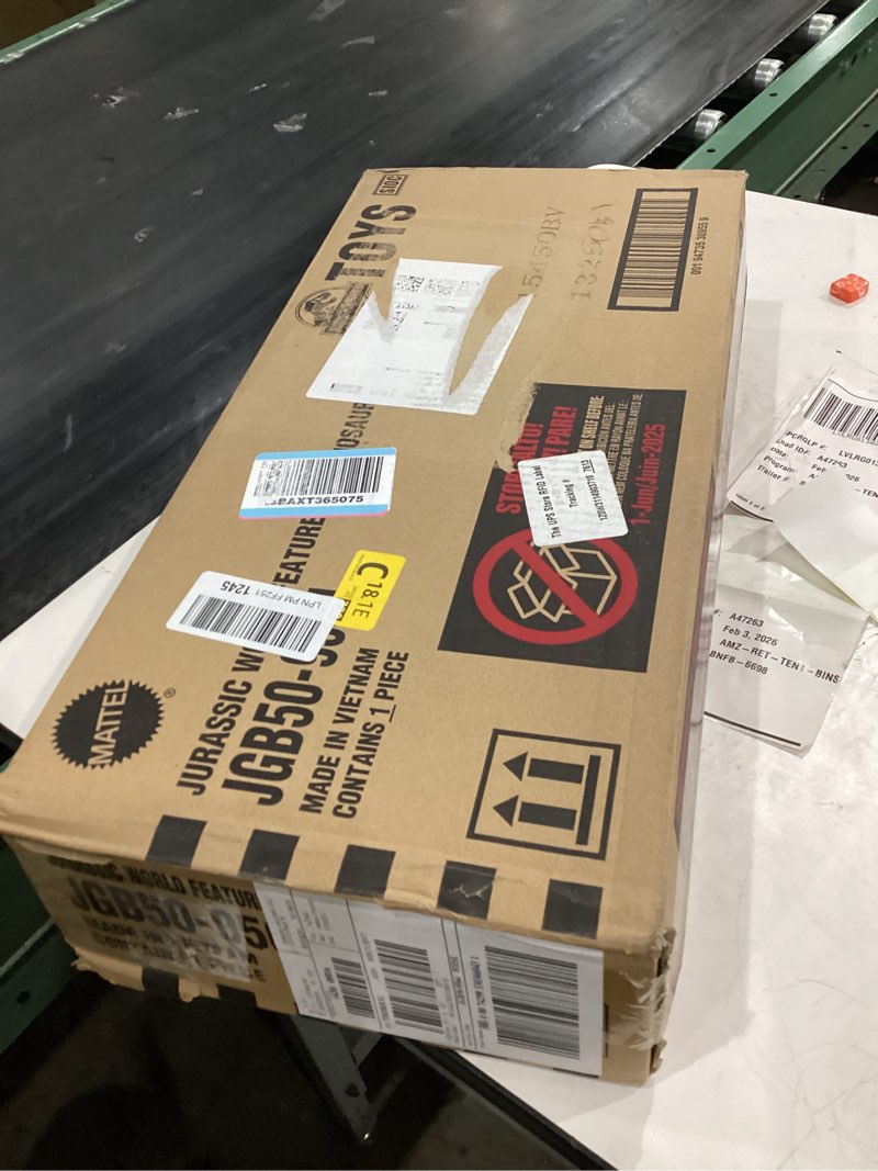 Condition photo showing New/Like New for Mattel Jurassic World Rebirth Power Devour Tyrannosaurus Rex Dinosaur Figure with Tongue Activated Constant Chomp, Lights & Sounds, Digital Play