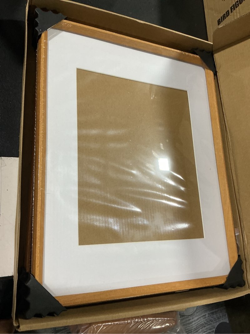 Condition photo showing Good Condition for 11x14 picture frame set of 2, natural teak wood solid wood 11 by 14 photo frames with 8x10 mat with real glass for wall and tabletop display