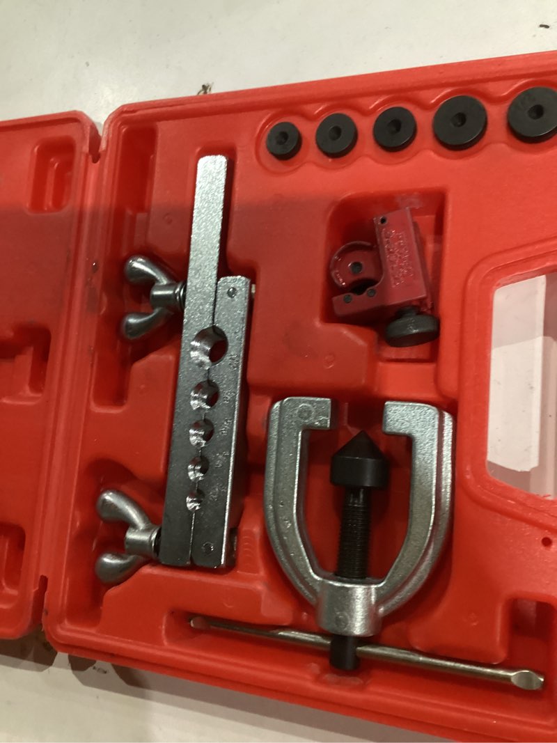 Condition photo showing As Is for Brake Line Flaring Tool Kit, 3/16", 1/4", 5/16", 3/8" and 1/2” Double & Single Tubing Flare Tool for Copper and Aluminum Fuel Line Tube