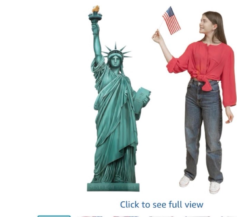H Statue of Liberty Cardboard Stand up Cutout New York City Themed Photo Props Waterproof Life Size Cardboard Cutout for Veterans Day Patriotic Themed Party Decoration