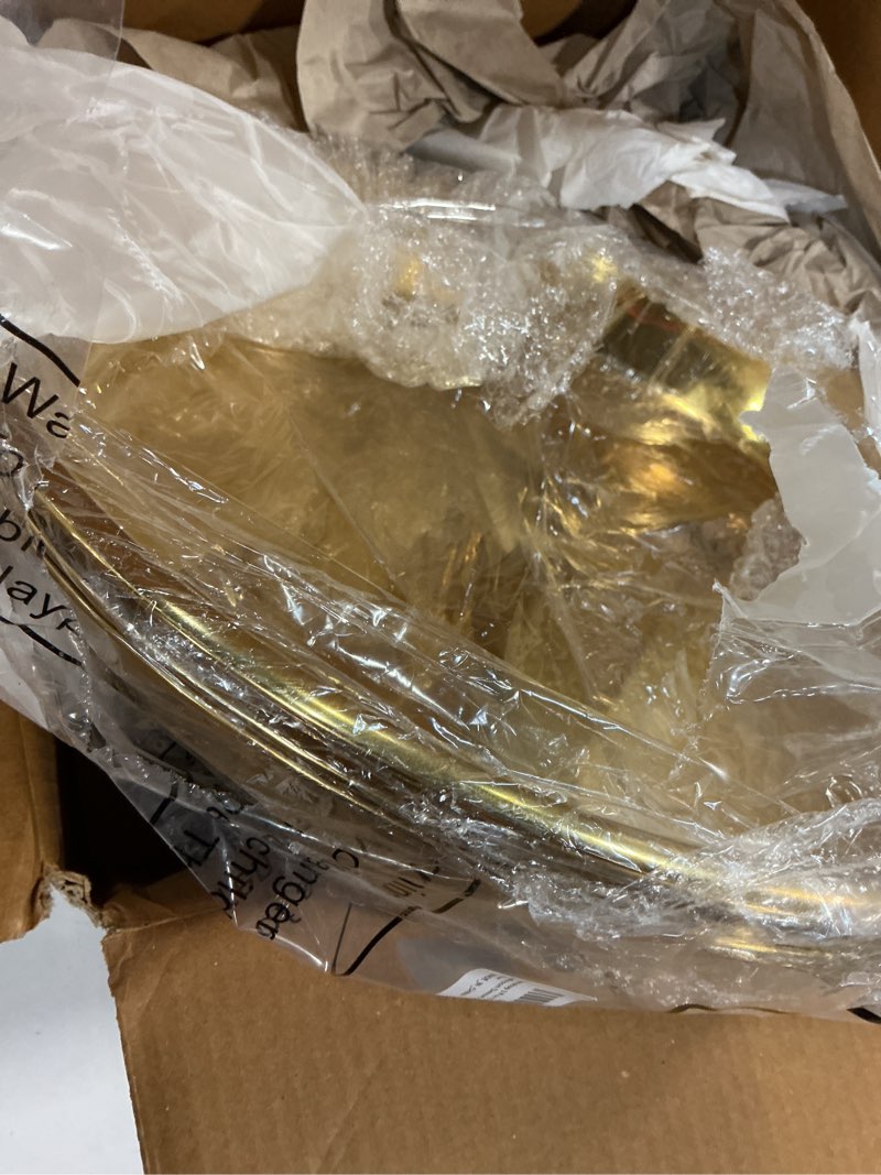 Condition photo showing New/Like New for Thenshop 3 Pcs 15 Inch Gold Round Serving Tray Stainless Steel Circle Decorative Vanity Gold Plate Metal Jewelry Makeup Organizer Dishes for Gift Wedding Coffee Table Bathroom Dessert Christmas 3 15 Inch