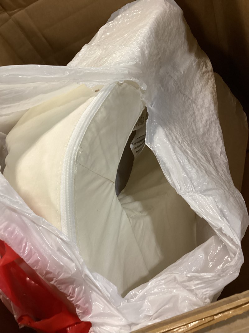 Condition photo showing As Is for My Brest Friend Deluxe Organic Nursing Pillow 100% Organic Cotton Slipcover Ergonomic Breastfeeding Pillows Supports Both Mom and Baby Breastfeeding Essentials Handy Side Pocket Cream Organic Cream