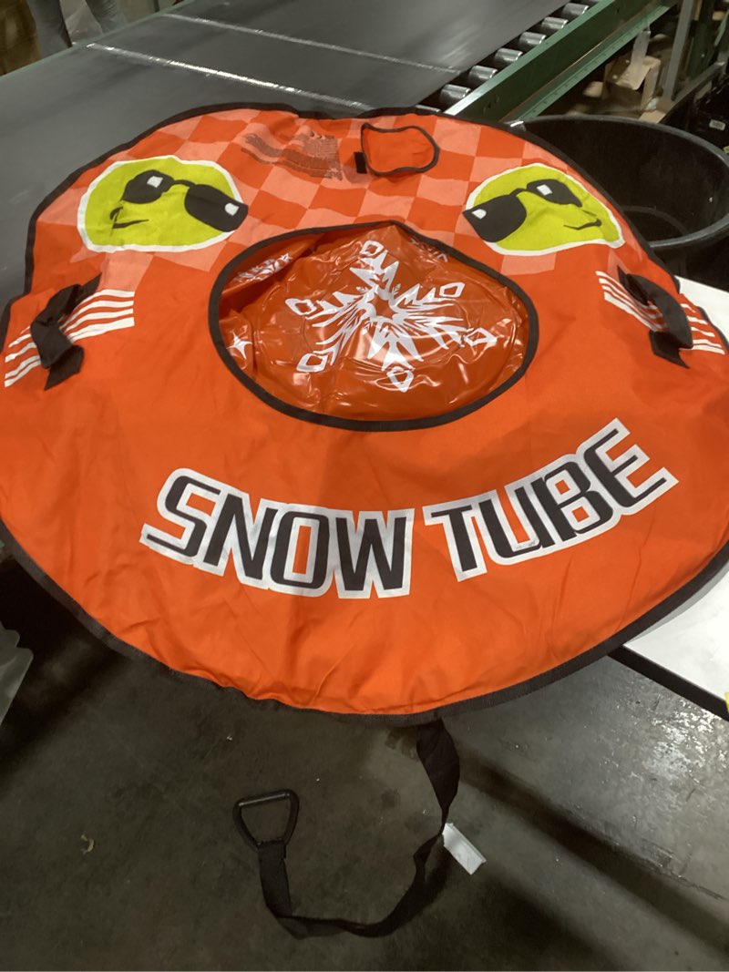 Condition photo showing Good Condition for Similar to Jasonwell Inflatable Snow Tube Sled - Heavy Duty Snow Tubes for Sledding with Premium Canvas Cover for Kids Adults Snow Toy Fun Winter Outdoor Toys Christmas Birthday Gift for Boys Girls Children 48\" Blue Snowflake