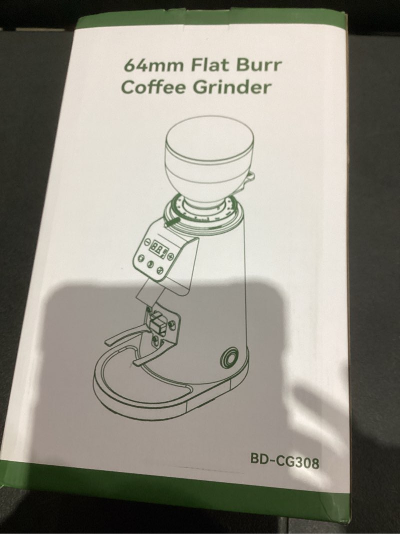 Condition photo showing Good Condition for MOKKOM Professional 64mm Flat Burr Coffee Grinder with 100 Grind Settings, All-Metal Stainless Steel Body, Coffee Bean Grinder with Adjustable Electronic Timer, Anti-Static, LED Display