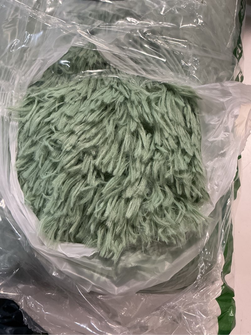 Condition photo showing Good Condition for amdrebio sage green round rug 6ft for living room bedroom, fluffy furry circle rugs for nursery, classroom, baby kids room decor, cute shaggy area rug for teen boys, fuzzy plush light mint carpet 6' (round) sage green
