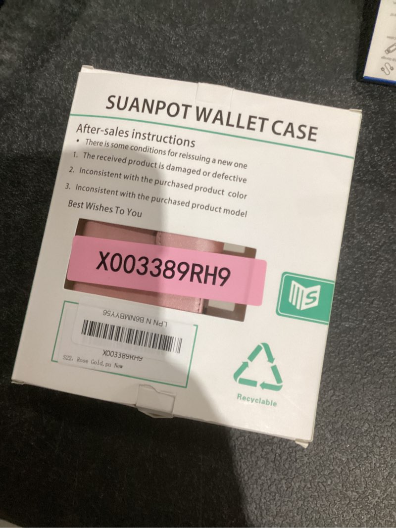 Condition photo showing New/Like New for suanpot for samsung galaxy s22 with rfid blocking leather wallet case credit card holder,flip folio book phone case shockproof cover women men for samsung s22 case wallet rose gold