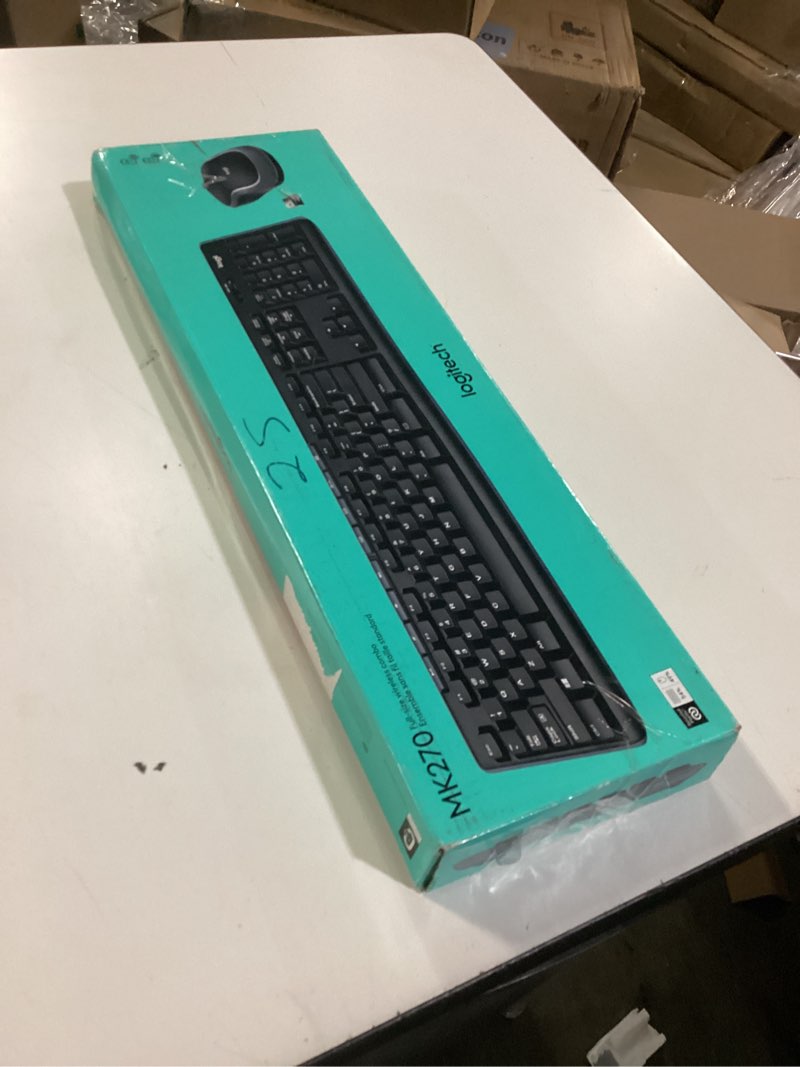 Condition photo showing As Is for Logitech MK270 Wireless Keyboard and Mouse Combo for Windows, 2.4 GHz, 8 Multimedia Keys, PC, Laptop, Wireless Keyboard Compact Mouse Combo - Black