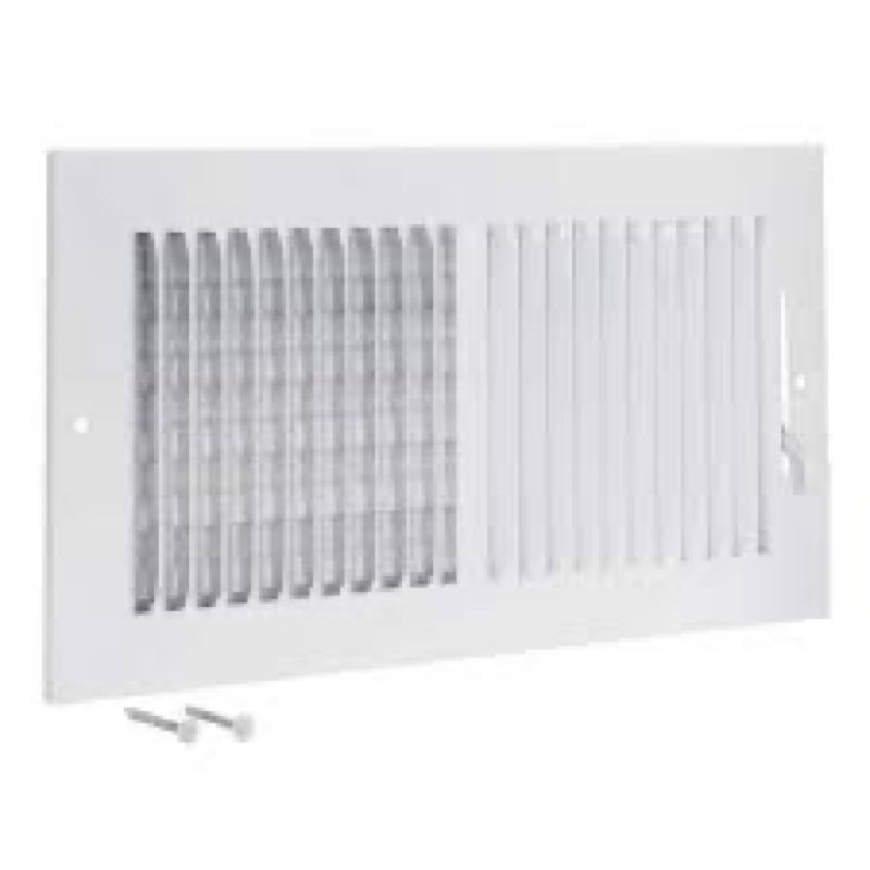 reliabilt 12-in x 6-in 2-way steel white sidewall/ceiling register.  