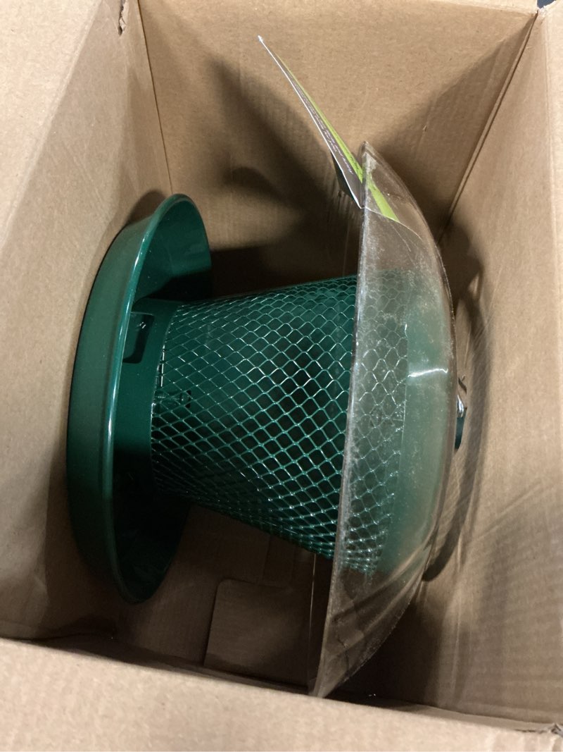 Condition photo showing Good Condition for kingsyard bird feeder for outside, dual-use metal mesh wild bird feeder with weatherproof dome dual, 2.5 lbs seed capacity for finch cardinal dark green