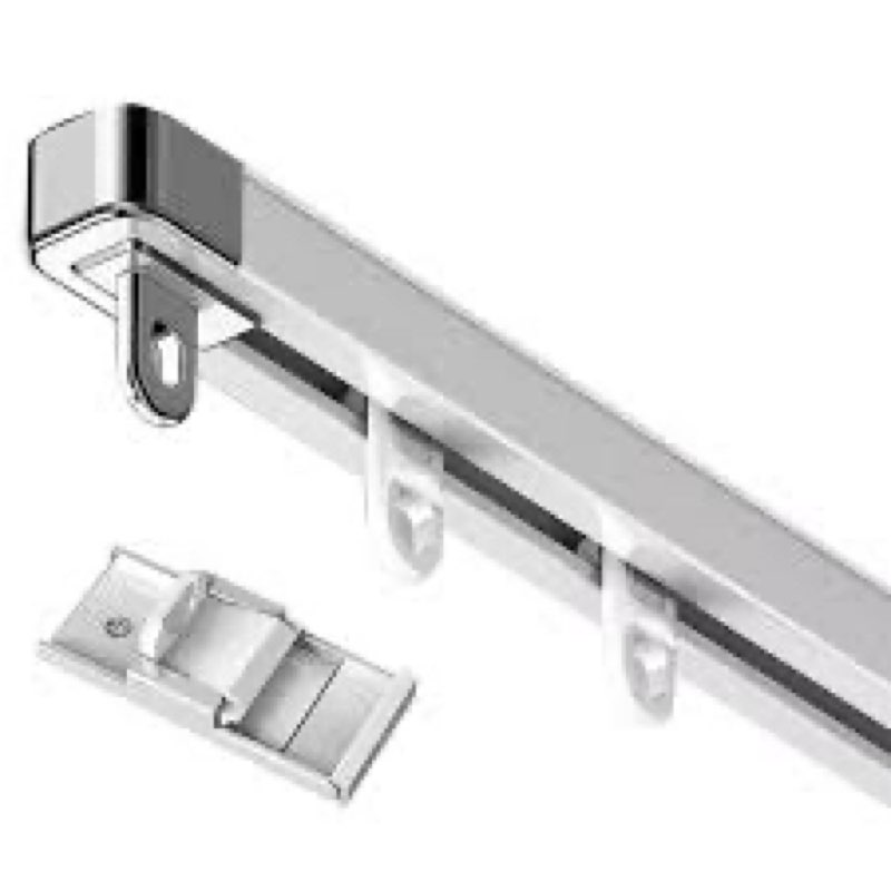 Juexica Retractable Ceiling or Wall Mount Curtain Track 2.8-4.9ft / 0.85-1.5 Meter Room Divider Curt