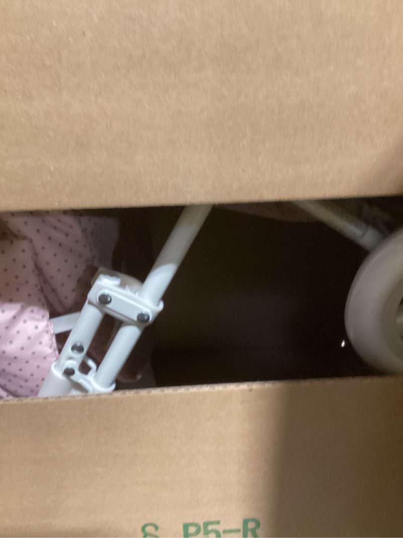 Condition photo showing New/Like New for Olivia's Little World Buggy-Style Baby Doll Stroller with Retractable Canopy, Storage Underneath, Detachable Bassinet, Travel Nursery Bag, Comfortable to Push, Pink and Gray Pink/Grey Deluxe