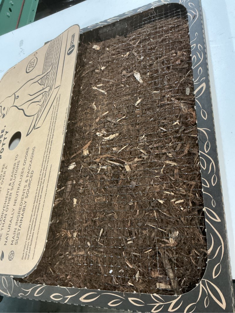 Condition photo showing Good Condition for Bark Potty Standard Dog Potty Training Box - Disposable, Long-Lasting Pee Pad Litter Replacement - Leak Resistant, Multi-Use, Odor Neutralizing, Indoor/Outdoor Toilet Tray Standard 24x16