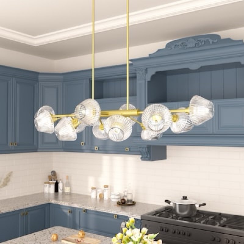 49in Modern 12-light Dimmable Gold Sputnik Empire Chandelier with UL Certified