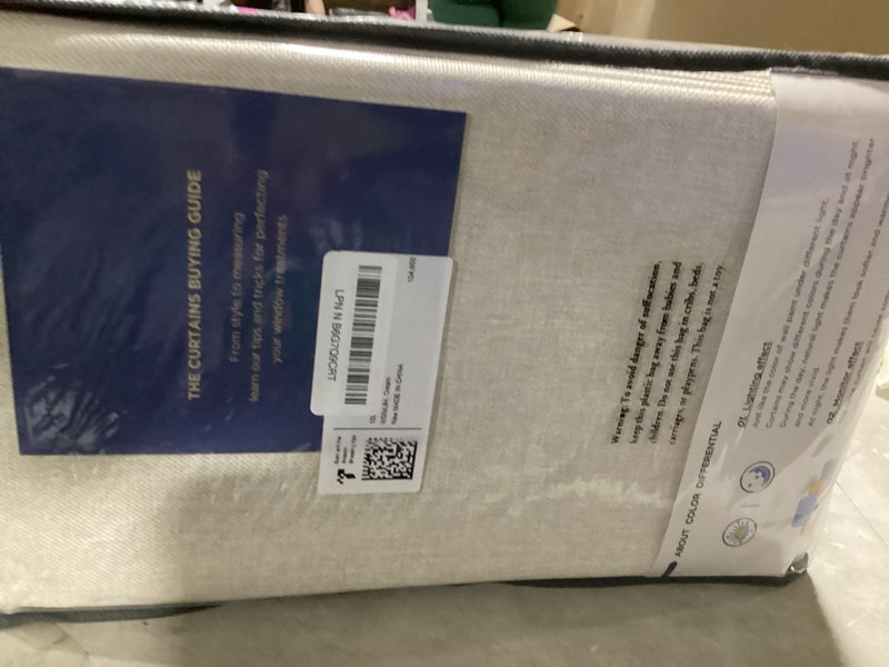 Condition photo showing Good Condition for 100% blackout shield linen blackout curtains for bedroom 84 inches long, back tab/rod pocket living room drapes, thermal insulated blackout curtains 2 panels set, 50" w x 84" l, cream cream 50"w x 84"l (pack of 2)