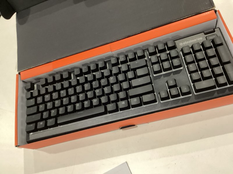 Condition photo showing Good Condition for SteelSeries Apex 3 RGB Gaming Keyboard – 10-Zone RGB Illumination – IP32 Water Resistant – Premium Magnetic Wrist Rest (Whisper Quiet Gaming Switch) Black Apex 3 Whisper Quiet – Tactile & Silent